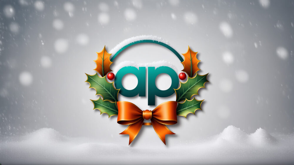 Christmas themed Allied Protek logo.
