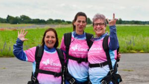 Tina Fox, Carrie Pickerden and Jo Woffinden successfully complete charity Skydive for 4Louis