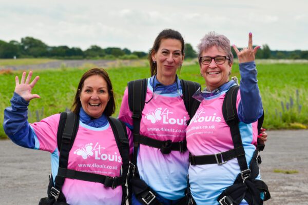 Tina Fox, Carrie Pickerden and Jo Woffinden successfully complete charity Skydive for 4Louis